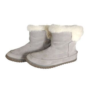 Sorel Women's Out n About US 9 Suede Gray Leather Suede Faux Fur Lined Booties